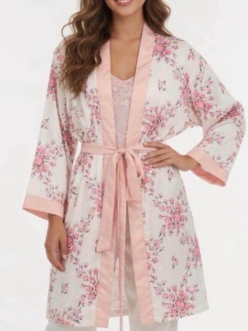 Women's Floral Print Kimono Robe  OS xl plus